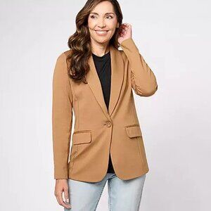 TAILORED BY SUSAN GRAVER Women's Regular Smart Ponte Knit Blazer Size 2XL